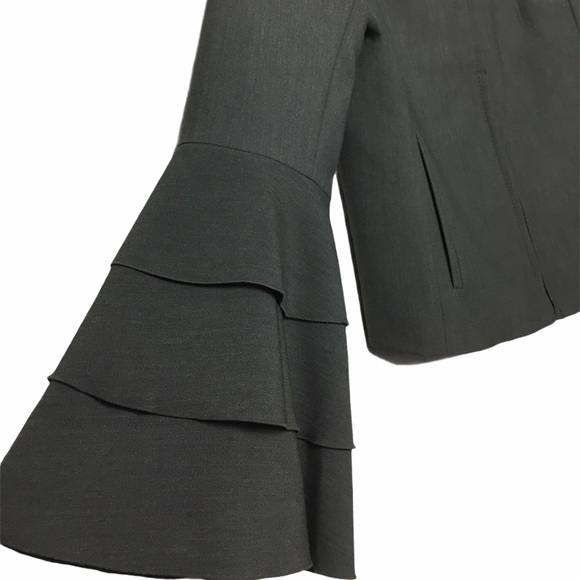 Banana Republic  Blazer Jacket Business Ruffle Sleeve size 2 gray - Picture 14 of 14